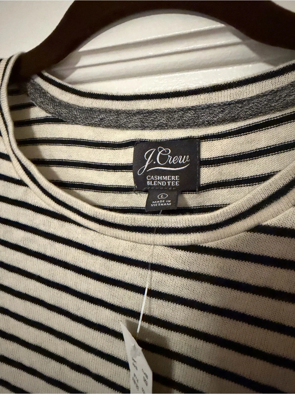 J. Crew Striped Crew Neck T-Shirt - Navy & White